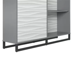 65.51" Large Maddock Bookcase Room Divider With Faux Wave Pattern Graphite - Room & Joy -Luxe Living Interiors Shop GUEST 44eae64e 6944 4567 b948 db9d2d18f650