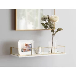 24" X 8" Benbrook Decorative Wall Shelf White - Kate & Laurel All Things Decor -Luxe Living Interiors Shop GUEST 4658982c e2b5 4b58 8756 18803436d1ab