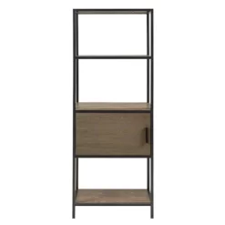 64" Callan 3 Shelf Bookcase With Storage Cabinet Gray - Madison Park