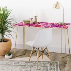 Schatzi Marion Floral Desk Gold - Deny Designs
