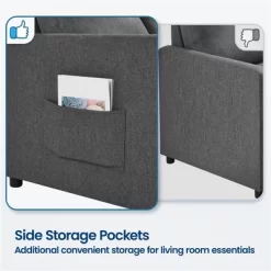 Yaheetech Convertible Sofa Loveseat With Pull-out Trundle Lounge-Dark Gray -Luxe Living Interiors Shop GUEST 47026831 830d 4683 bbc4 ddd0dd2573c5