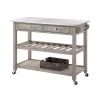 Montana Kitchen Island With Stainless Steel TopLight Barnwood Wire Brush - Boraam