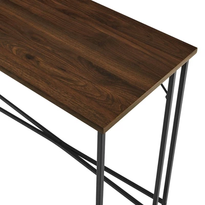 Maxwell Modern Glam Simple Y Leg Writing Desk Dark Walnut - Saracina Home 6 Maxwell Modern Glam Simple Y Leg Writing Desk Dark Walnut - Saracina Home - Image 4
