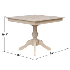 29.9" Dining Tables Sparks Square Top Pedestal Unfinished - International Concepts 9 29.9" Dining Tables Sparks Square Top Pedestal Unfinished - International Concepts -Luxe Living Interiors Shop GUEST 48b93961 7509 4c5a a910 51ea10d0111d