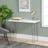 Gibby Modern Glam Hairpin Leg Writing Desk Faux White Marble - Saracina Home -Luxe Living Interiors Shop GUEST 490f16a3 64b9 4565 a442 80dfc4550bd0