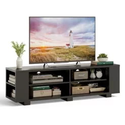 Costway 59'' Wood TV Stand Console Storage Entertainment Media Center W/ Adjustable Shelf -Luxe Living Interiors Shop GUEST 49692363 9c33 4439 9606 1cef56d4ab42