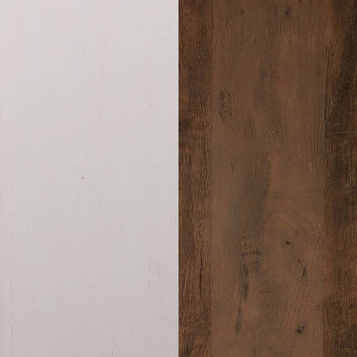 60" Brayden Modern Farmhouse TV Stand For TVs Up To 64" With Storage Cabinets White/Rustic Oak - Taylor & Logan 11 60" Brayden Modern Farmhouse TV Stand For TVs Up To 64" With Storage Cabinets White/Rustic Oak - Taylor & Logan - Image 9