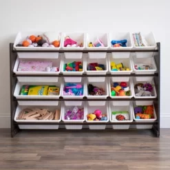 Extra Large Toy Storage Organizer With 20 Storage Bins Espresso/White - Humble Crew -Luxe Living Interiors Shop GUEST 4b625d8b 7d40 4ed1 8be3 664636c72cb5