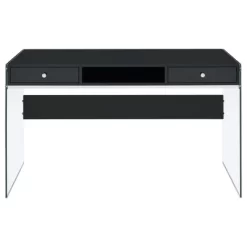 Dobrev 2 Drawer Writing Desk With Glass Base - Coaster -Luxe Living Interiors Shop GUEST 4ba034a9 1490 4d25 8aa8 280079556c29