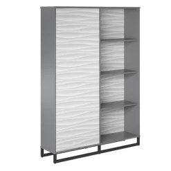 65.51" Large Maddock Bookcase Room Divider With Faux Wave Pattern Graphite - Room & Joy -Luxe Living Interiors Shop GUEST 4bd12838 00b4 4e1e b328 6ab97d23b5c7