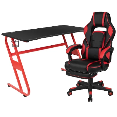 Flash Furniture Gaming Desk With Cup Holder/Headphone Hook & Reclining Back/Arms Gaming Chair With Footrest 14 Flash Furniture Gaming Desk With Cup Holder/Headphone Hook & Reclining Back/Arms Gaming Chair With Footrest - Image 12