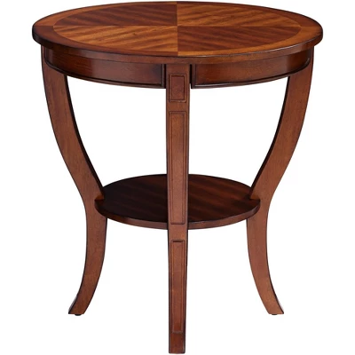 Elm Lane Farmhouse Rustic Cherry Wood Round Accent Side End Table 26" Wide Natural Curving Legs Living Room Home House Entryway 8 Elm Lane Farmhouse Rustic Cherry Wood Round Accent Side End Table 26" Wide Natural Curving Legs Living Room Home House Entryway - Image 6