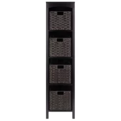55.98" 5pc Terrace Storage Shelf With Baskets Espresso/Chocolate - Winsome
