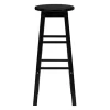 PJ Wood Classic Round-Seat 24 Inch Tall Kitchen Counter Stools For Homes, Dining Spaces, And Bars With Backless Seats, Square Legs, Black, Set Of 2 -Luxe Living Interiors Shop GUEST 4ef86e7b 8a37 4873 bc01 1cfc24d07f2b
