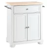 Alexandria Natural Wood Top Portable Kitchen Island - White - Crosley -Luxe Living Interiors Shop GUEST 4faf354f baa7 4372 82e1 32430526fa40