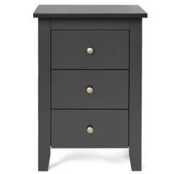 Costway Nightstand End Beside Sofa Table Cabinet W/ 3 Drawers Bedroom Furniture Black -Luxe Living Interiors Shop GUEST 509aab2c 2880 4044 9030 aaa1e58c420a