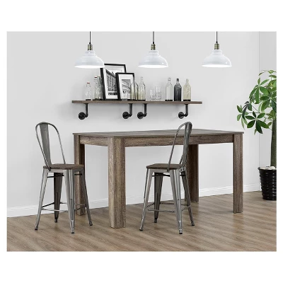 Set Of 2 24" Luxor Metal Counter Height Barstool With Wood Seat Antique Gun Metal - Room & Joy 3 Set Of 2 24" Luxor Metal Counter Height Barstool With Wood Seat Antique Gun Metal - Room & Joy