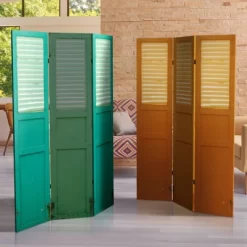 6" Double Sided Distressed Door Panel Canvas Room Divider Green - Oriental Furniture -Luxe Living Interiors Shop GUEST 5183116f 9ba3 415d b17a 7605646a34b0