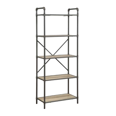 Itzel Bookcase Antique Oak/Sandy Gray - Acme Furniture 8 Itzel Bookcase Antique Oak/Sandy Gray - Acme Furniture - Image 6