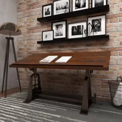 Industrial Teak Wood Console Table Brown - Olivia & May -Luxe Living Interiors Shop GUEST 51e31555 a434 4024 93f6 fcda1d741c82