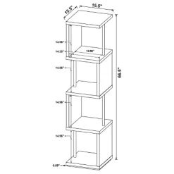 Baxter 4 Shelf Zig Zag Bookcase With Chrome Details - Coaster -Luxe Living Interiors Shop GUEST 5215e8bb 0203 4e87 bc67 f12fc8271783