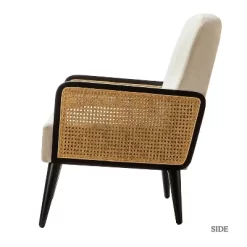 Flavio Rattan Accent Chair Mordern Armchair Comfy Living Room Club Chair | Karat Home - Linen Solid -Luxe Living Interiors Shop GUEST 522e2a96 1667 4306 9776 7bf018cf17e3
