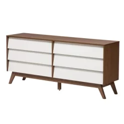3pc Hildon Two-Tone Wood Storage Set White/Walnut Brown - Baxton Studio -Luxe Living Interiors Shop GUEST 534da954 01c8 406b 9083 6d50a25fefe6
