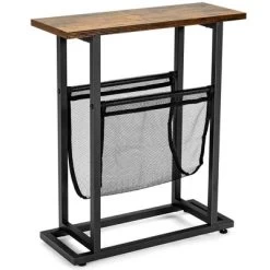 Costway 2PCS Industrial End Side Table Nightstand With Mesh Holder Rustic Brown -Luxe Living Interiors Shop GUEST 53ef9781 bd58 4aa8 a737 6db9c463b349