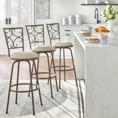 Set Of 3 Claremont Adjustable Height Swivel Barstools Black - Buylateral 3 Set Of 3 Claremont Adjustable Height Swivel Barstools Black - Buylateral