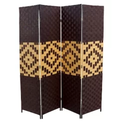 4 Panel Paper Straw Weave Screen On 2" Legs - Ore International -Luxe Living Interiors Shop GUEST 5472943a e89a 4335 99e9 28f3b2f787fc