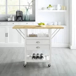 Bristol Double Drop Leaf Kitchen Cart White - Crosley 24 Bristol Double Drop Leaf Kitchen Cart White - Crosley -Luxe Living Interiors Shop GUEST 5472e2af 661b 459f a8e5 200b4c6b7932
