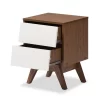 Hildon Mid - Century Modern Wood 2 - Drawer Storage Nightstand - White, "Walnut" Brown - Baxton Studio 1 Hildon Mid - Century Modern Wood 2 - Drawer Storage Nightstand - White, "Walnut" Brown - Baxton Studio -Luxe Living Interiors Shop GUEST 548470ea f4f5 4f53 89db edb7a0f31fbe