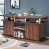 Costway 63'' TV Stand Entertainment Console Center W/ 2 Cabinets Up To 70'' BlackWalnut -Luxe Living Interiors Shop GUEST 55189db6 4ba2 4bb3 81e0 ce2620f5d4cc