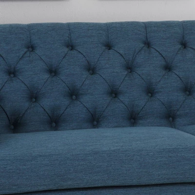Postwick Contemporary Tufted Sofa Navy Blue - Christopher Knight Home 5 Postwick Contemporary Tufted Sofa Navy Blue - Christopher Knight Home - Image 3