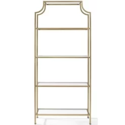 Metal Glass Bookcase In Antique Gold - Pemberly Row -Luxe Living Interiors Shop GUEST 55a8fadd 4cd4 477c ade1 464c699c3a7e