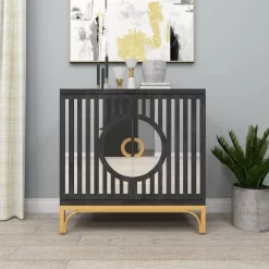 Art Deco Contemporary Mirrored Wood Cabinet Black - Olivia & May 34 Art Deco Contemporary Mirrored Wood Cabinet Black - Olivia & May -Luxe Living Interiors Shop GUEST 56291a66 2078 40b6 ba6b 7141d2d7e3e1