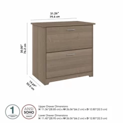 Cabot 2 Drawer File Cabinet Ash Gray - Bush Furniture -Luxe Living Interiors Shop GUEST 58812dba 267e 4901 b137 d492cb979392
