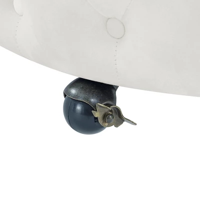 Button Tufted Living Room Upholstered Swivel Chair With Movable Wheels And 3 Pillows - ModernLuxe 11 Button Tufted Living Room Upholstered Swivel Chair With Movable Wheels And 3 Pillows - ModernLuxe - Image 9