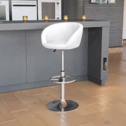 Emma And Oliver Barrel Back Swivel Adjustable Height Barstool With Chrome Base -Luxe Living Interiors Shop GUEST 5aa8ecae 8f83 4aef 8236 3e0653832db5