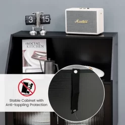 Costway Kitchen Storage Cupboard Buffet Cabinet Sideboard W/ Open Cubby & 2 Glass Doors -Luxe Living Interiors Shop GUEST 5ae70bfb 4957 428a a256 3d5bf8669cb1