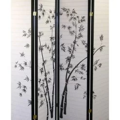 4 Panel Room Divider Bamboo - Ore International