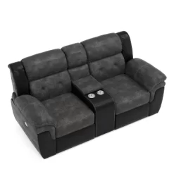 Melio Loveseat With 2 Powered Recliners Gray/Black - HOMES: Inside + Out 8 Melio Loveseat With 2 Powered Recliners Gray/Black - HOMES: Inside + Out -Luxe Living Interiors Shop GUEST 5c2e8a4a 3896 4ce4 b031 27a4070c4053