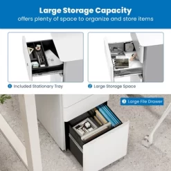 Mount-It! Mobile File Pedestal Cabinet With 3 Drawers & Lock | Slim Design Under Desk Storage & Organizer For Files, Folders & Office Supplies | White -Luxe Living Interiors Shop GUEST 5c6342c0 2df8 431f a023 932734efb1c5