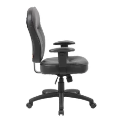 Leather Task Chair With Adjustable Arms Black - Boss Office Products -Luxe Living Interiors Shop GUEST 5cc19877 2537 4898 ab1e 1567850e918c