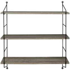 Sorbus Wall Mounted Rustic Wood Shelf With Metal Brackets (Gray) -Luxe Living Interiors Shop GUEST 5d516855 1ba1 4193 bdd0 bd30c6015764
