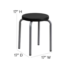 Emma And Oliver Stackable Stool With Silver Powder Coated Frame -Luxe Living Interiors Shop GUEST 5d62227d 227c 4575 b12e 441efc5c6005
