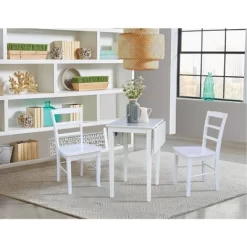Small Dual Drop Leaf Dining Table With 2 Madrid Ladderback Chairs White - International Concepts 11 Small Dual Drop Leaf Dining Table With 2 Madrid Ladderback Chairs White - International Concepts -Luxe Living Interiors Shop GUEST 5d7412ee 23f7 4d82 9cef fd8a8689e116