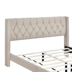 Queen Size Upholstered Wood Platform Bed-ModernLuxe -Luxe Living Interiors Shop GUEST 5d94edbc 0452 4ad1 9025 6c196a43ce2e