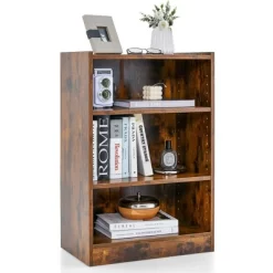 Costway 3-Tier Bookcase Open Multipurpose Display Rack Cabinet With Adjustable Shelves Black/Brown -Luxe Living Interiors Shop GUEST 5dbd6c5e 8fa9 4c65 b6b4 f835da33634d