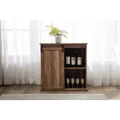 Weston Sliding Barn Door Wine Cabinet Natural - Boraam -Luxe Living Interiors Shop GUEST 5f17cc56 b811 4376 b146 48a3ce3ff673